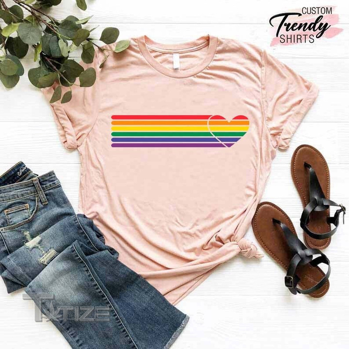 Rainbow Heart Shirt, Pride Heart Shirt, LGBT Shirt, LGBT Shirt Graphic Unisex T Shirt, Sweatshirt, Hoodie Size S - 5XL
