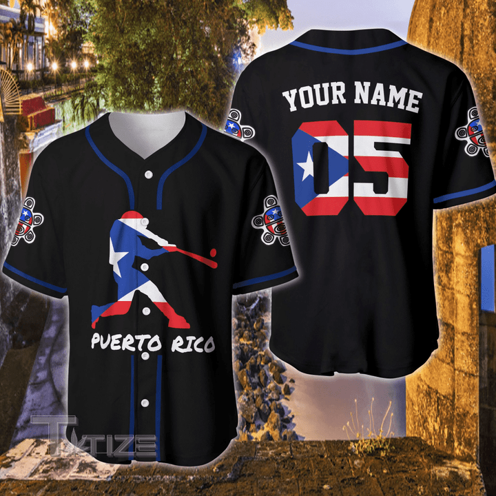 Puerto Rico Baseball Player Custom Name And Number Baseball Jersey Baseball Shirt
