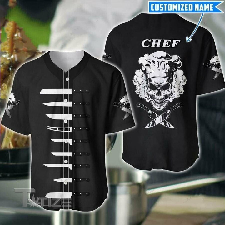 Chef Skull Custom Name Baseball Jersey Baseball Shirt