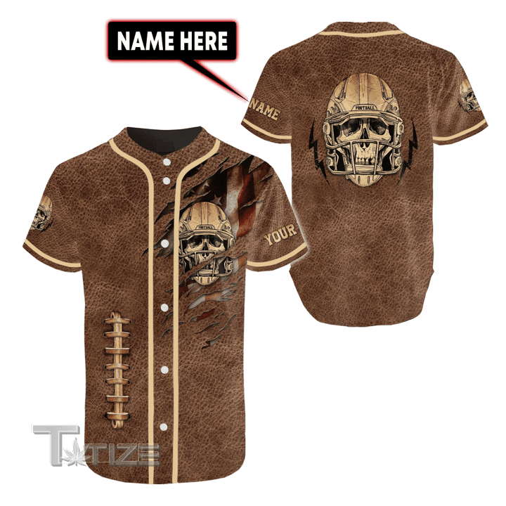 Football The Champion Skull Custom Name Baseball Jersey Baseball Shirt