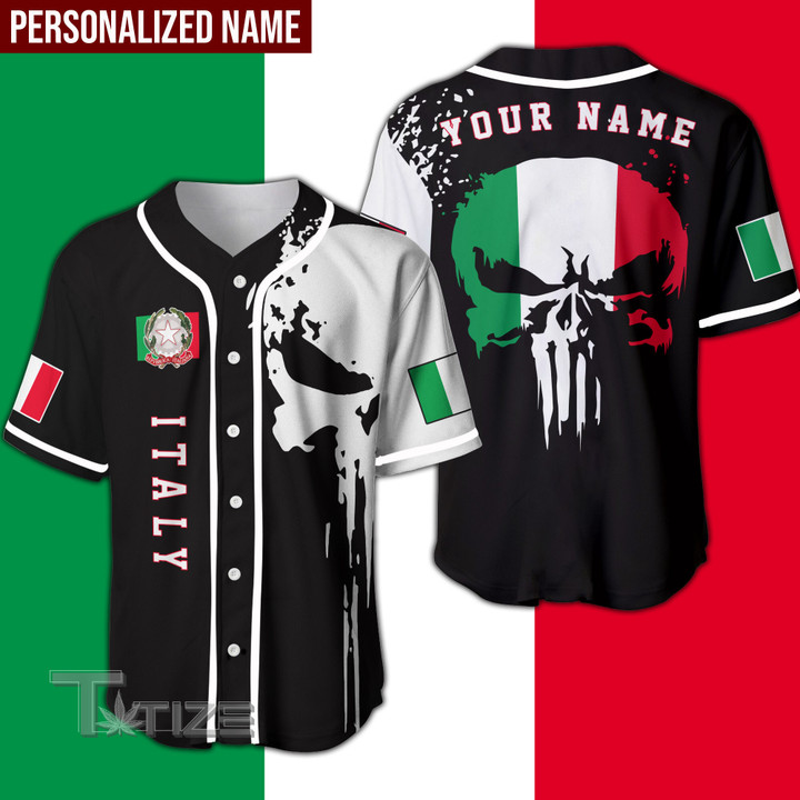 Italy Skull Custom Name Baseball Jersey Baseball Shirt