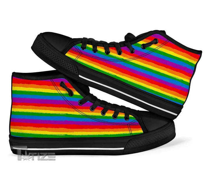 Rainbow Flag Lgbt Patterm Unisex High Top Canvas Shoes