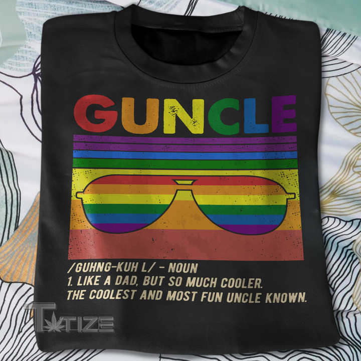 LGBTQ Pride Guncle Graphic Unisex T Shirt, Sweatshirt, Hoodie Size S - 5XL