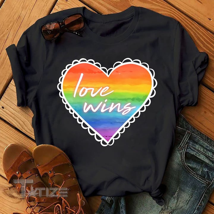 Love Wins Rainbow LGBT Inspirational  Graphic Unisex T Shirt, Sweatshirt, Hoodie Size S - 5XL