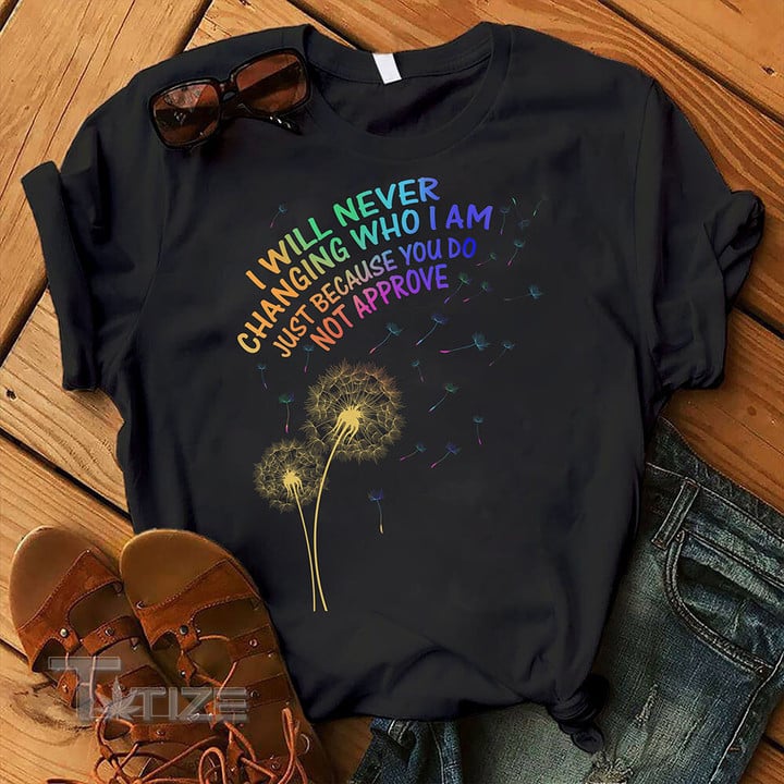 I Will Never Changing Rainbow LGBT Inspirational  Graphic Unisex T Shirt, Sweatshirt, Hoodie Size S - 5XL