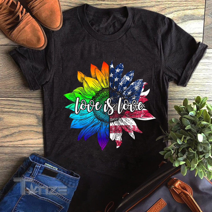 Love Is Love Gay Pride LGBT Rainbow Flag   Graphic Unisex T Shirt, Sweatshirt, Hoodie Size S - 5XL