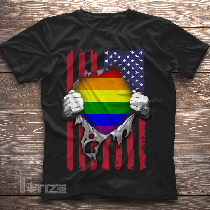 LGBT Tear Off Flag Funny  Gift Graphic Unisex T Shirt, Sweatshirt, Hoodie Size S - 5XL