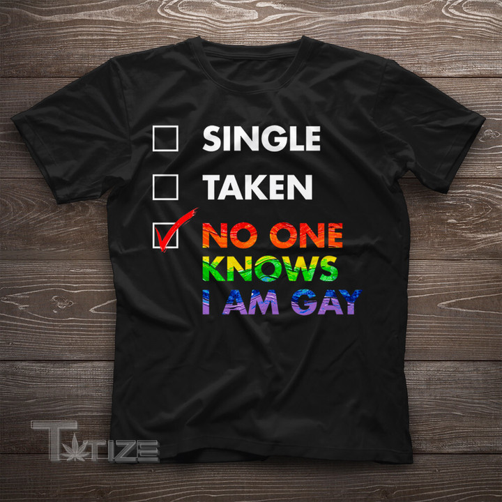 No One Knows I Am Gay Funny LGBT Pride  Gift Graphic Unisex T Shirt, Sweatshirt, Hoodie Size S - 5XL