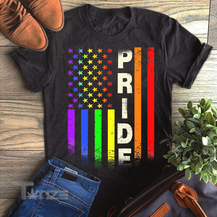 American Gay Pride Rainbow Flag Graphic Unisex T Shirt, Sweatshirt, Hoodie Size S - 5XL