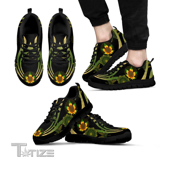 Mandala Canabis Sunflower Sneakers Shoes