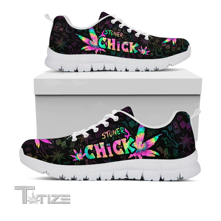 Weed Leaf Stoner Chick Hologram Sneakers Shoes