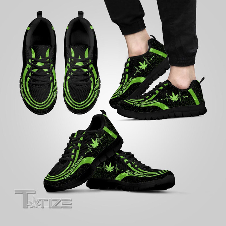 Weed Heartbeat High Maintenance Sneakers Shoes