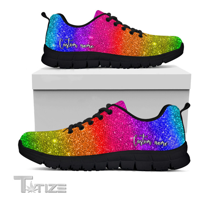 Custom Name Gay LGBT Rainbow Custom Name Sneakers Shoes
