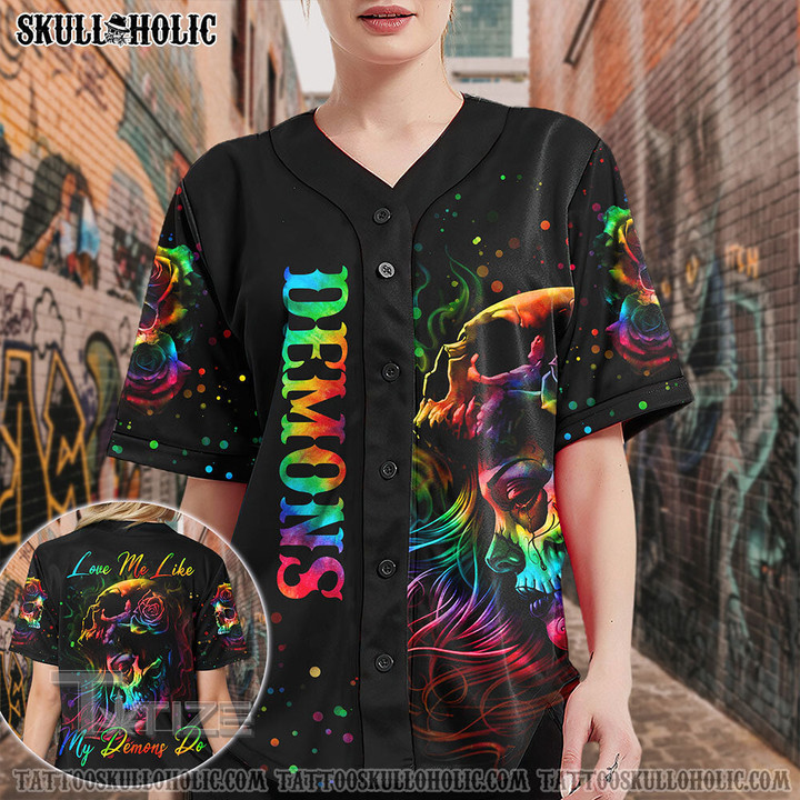 Love Me Sugar Skull Girl Baseball Jersey Baseball Shirt