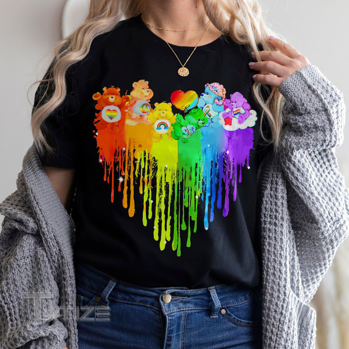 LGBT bear rainbow color Graphic Unisex T Shirt, Sweatshirt, Hoodie Size S - 5XL