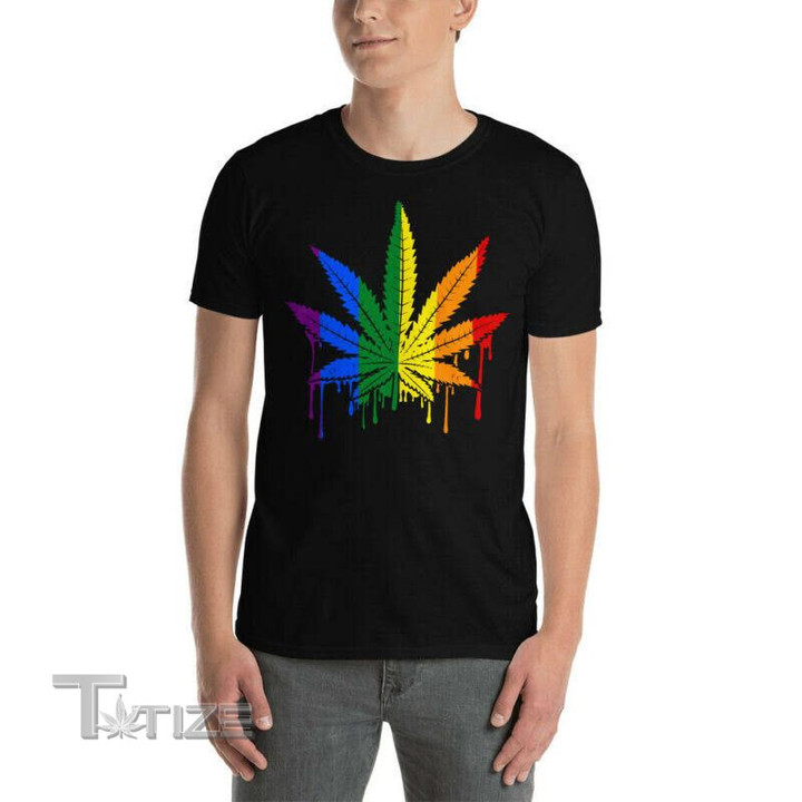 Weed lgbt rainbow color Graphic Unisex T Shirt, Sweatshirt, Hoodie Size S - 5XL