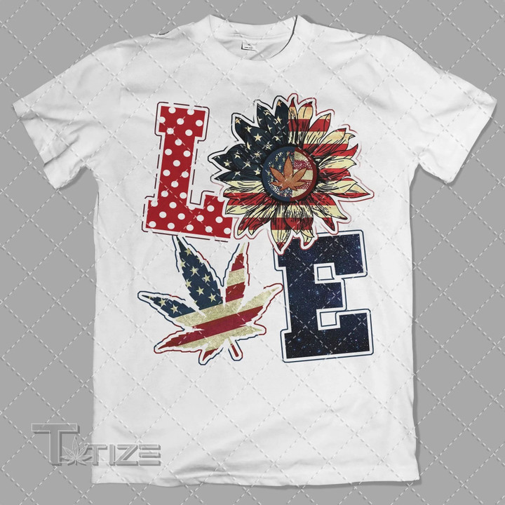 Weed american flag independence day 4th july Graphic Unisex T Shirt, Sweatshirt, Hoodie Size S - 5XL