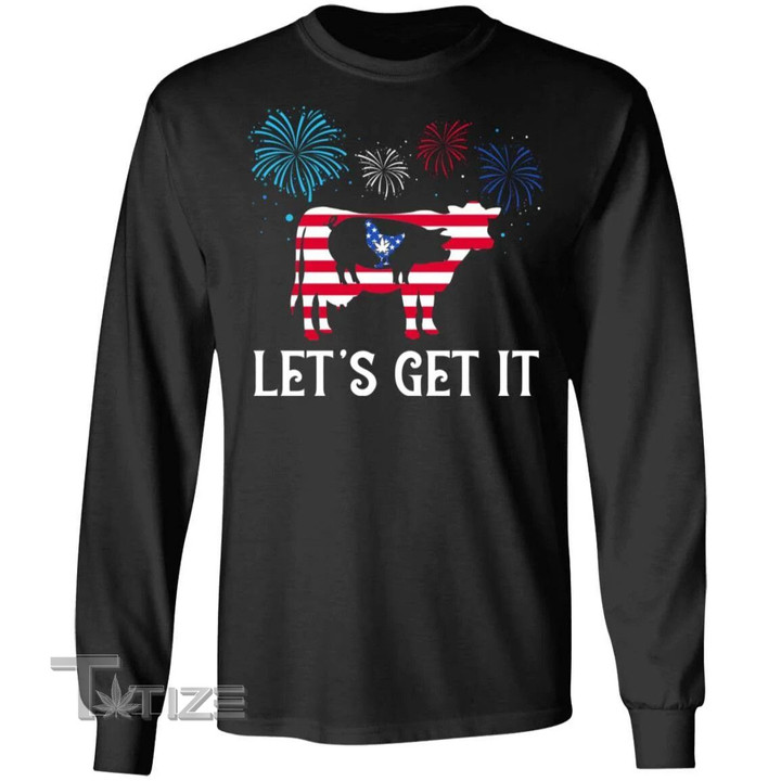 Weed american flag independence day 4th july Graphic Unisex T Shirt, Sweatshirt, Hoodie Size S - 5XL