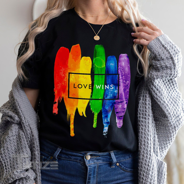 LGBT rainbow love wins Graphic Unisex T Shirt, Sweatshirt, Hoodie Size S - 5XL
