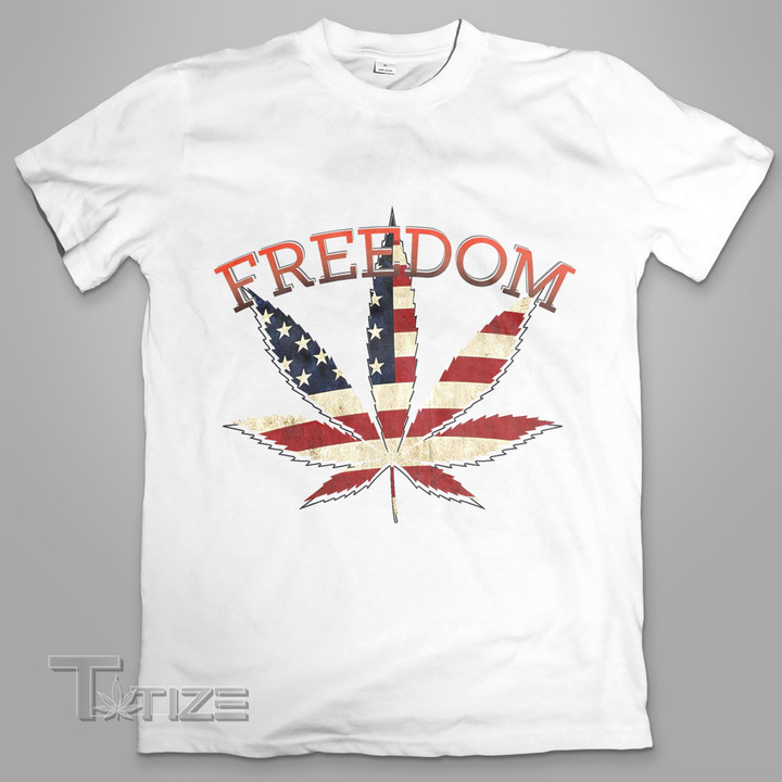 Weed freeom independence day 4th july Graphic Unisex T Shirt, Sweatshirt, Hoodie Size S - 5XL