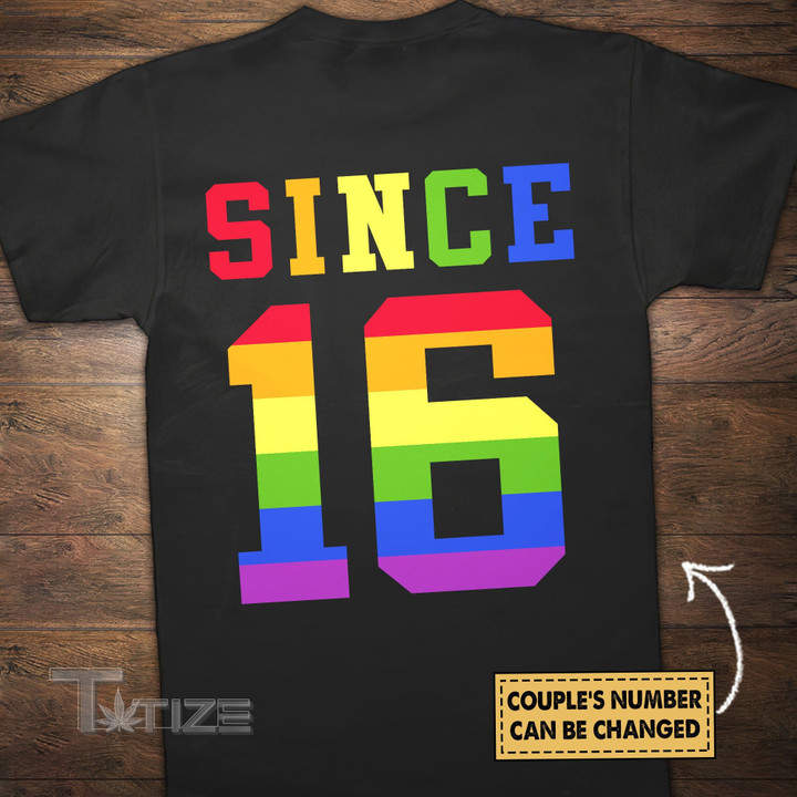 LGBT couple together since rainbow color custom Graphic Unisex T Shirt, Sweatshirt, Hoodie Size S - 5XL