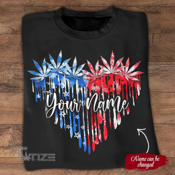 Weed leaf independence day 4th july custom name Graphic Unisex T Shirt, Sweatshirt, Hoodie Size S - 5XL