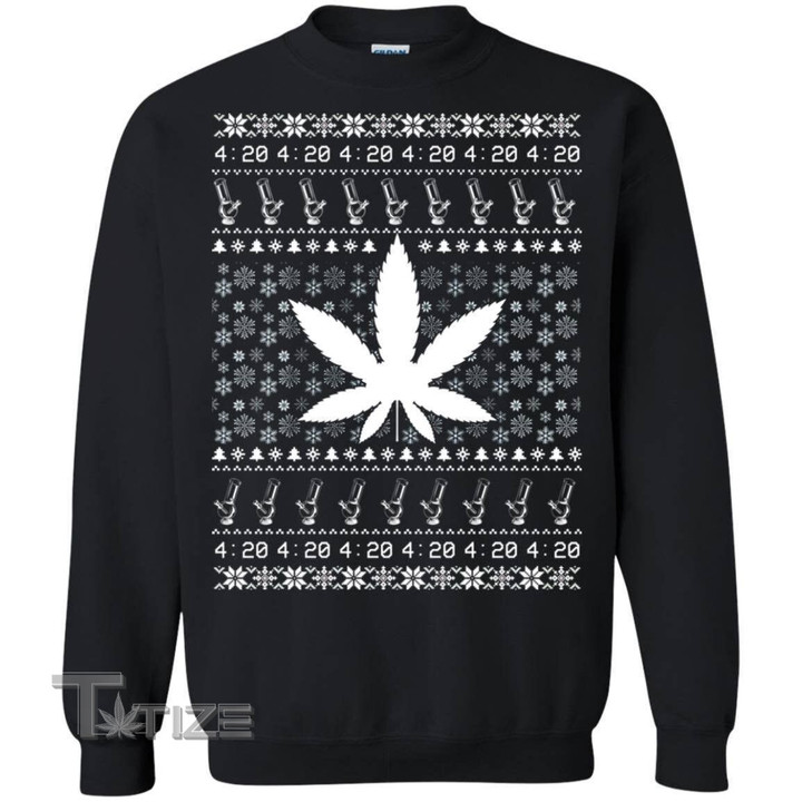 Weed Marijuana Ugly Christmas Sweater Graphic Unisex T Shirt, Sweatshirt, Hoodie Size S - 5XL