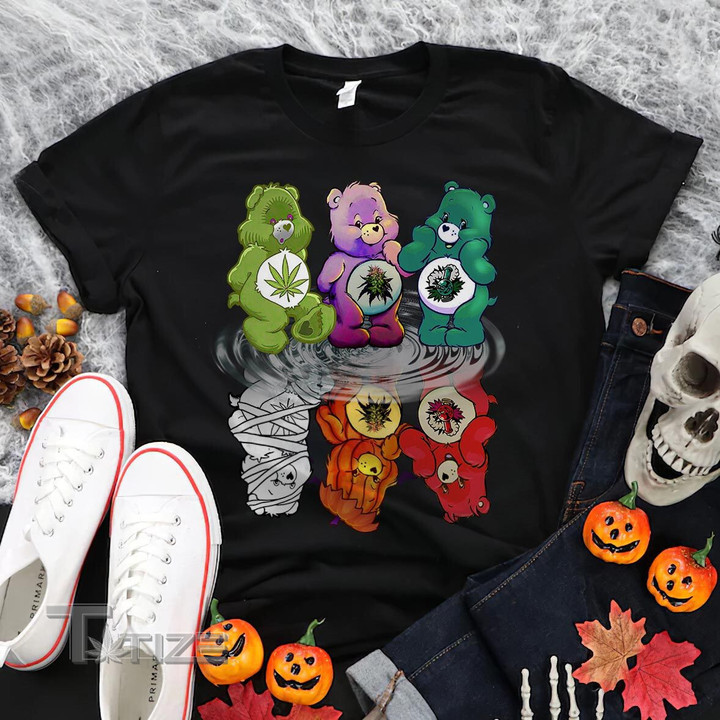 Weed leaf halloween bear up and down Graphic Unisex T Shirt, Sweatshirt, Hoodie Size S - 5XL