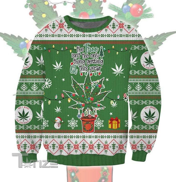 420 Weed Cannabis Marijuana Lit This Year Weed Ugly Christmas Sweater
