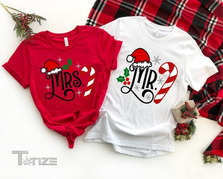 Christmas Couple Matching Shirt Mrs and Mr Funny Graphic Unisex T Shirt, Sweatshirt, Hoodie Size S - 5XL