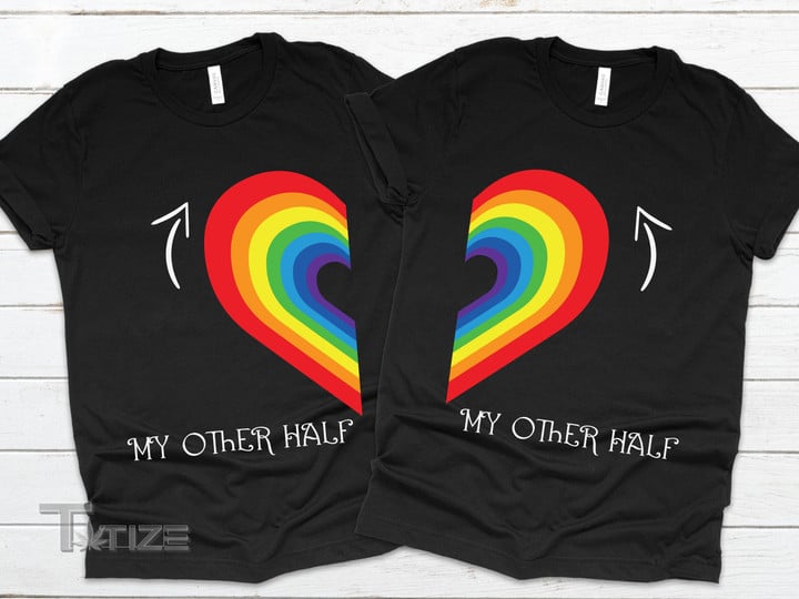 LGBT Couple Matching Shirt My Other Half Graphic Unisex T Shirt, Sweatshirt, Hoodie Size S - 5XL