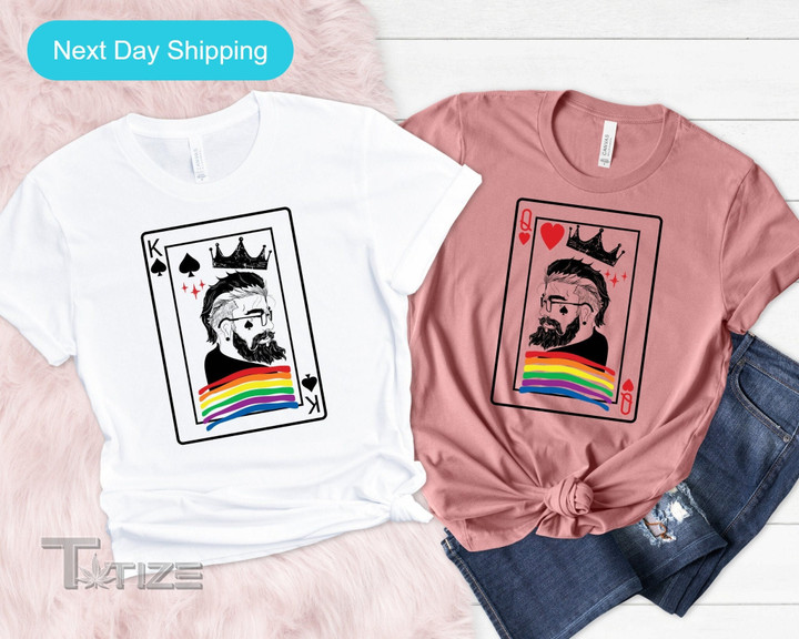 LGBT Couple Matching Shirt Queen and King Graphic Unisex T Shirt, Sweatshirt, Hoodie Size S - 5XL