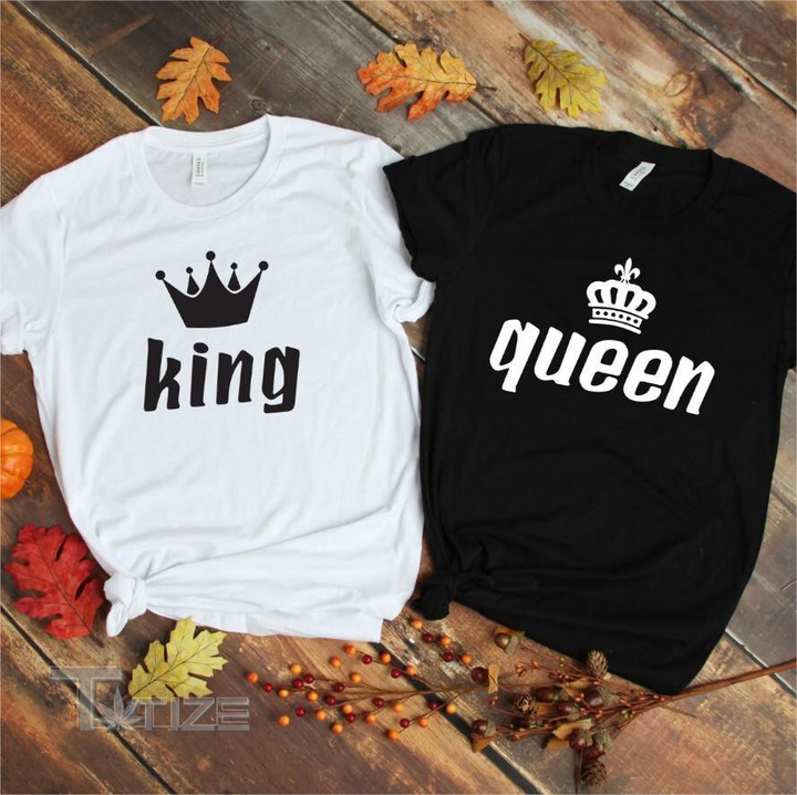 Couple Matching Shirts King & Queen Couple GIft Graphic Unisex T Shirt, Sweatshirt, Hoodie Size S - 5XL