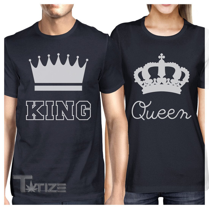 Couple Shirts - King And Queen Matching Couple Gift Cute Honeymoon Top,Valentine Gifts Graphic Unisex T Shirt, Sweatshirt, Hoodie Size S - 5XL