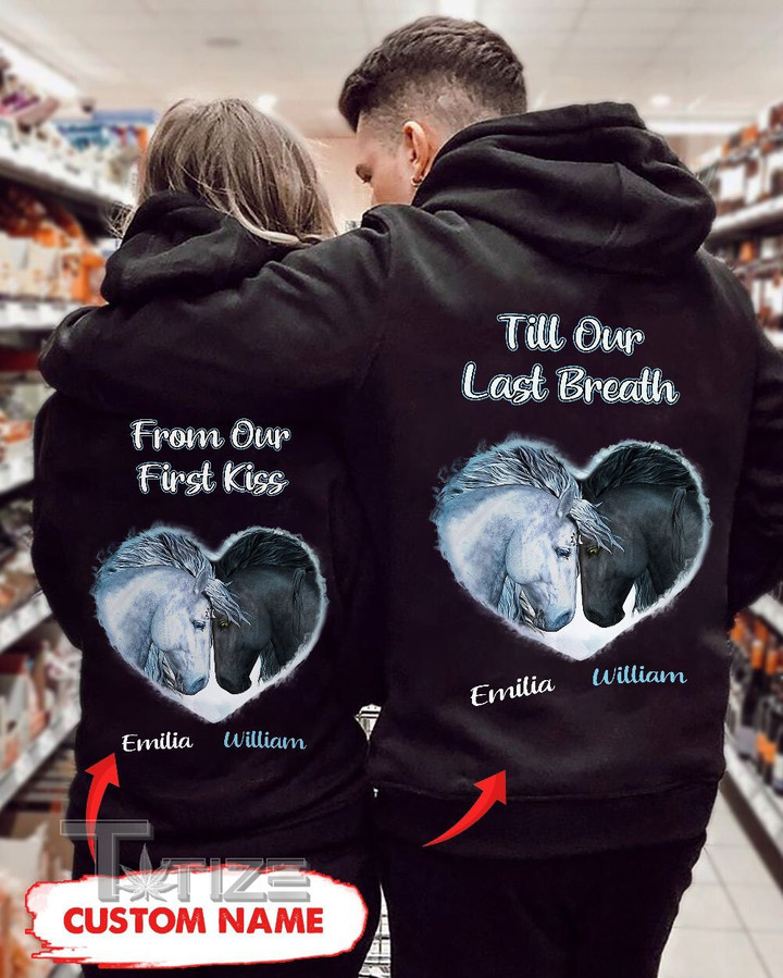 Couple Shirts - Personalized Till Our Last Breath Horses Couple Matching Couple, Valentine Gift Graphic Unisex T Shirt, Sweatshirt, Hoodie Size S - 5XL