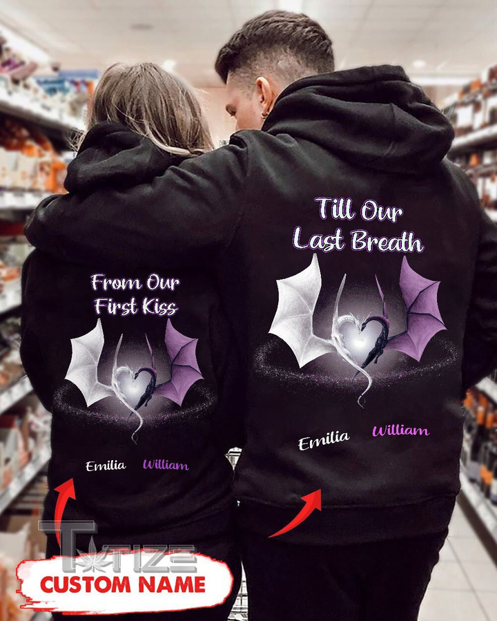 Couple Shirts - Personalized Till Our Last Breath Dragon Matching Couple, Valentine Gift Graphic Unisex T Shirt, Sweatshirt, Hoodie Size S - 5XL