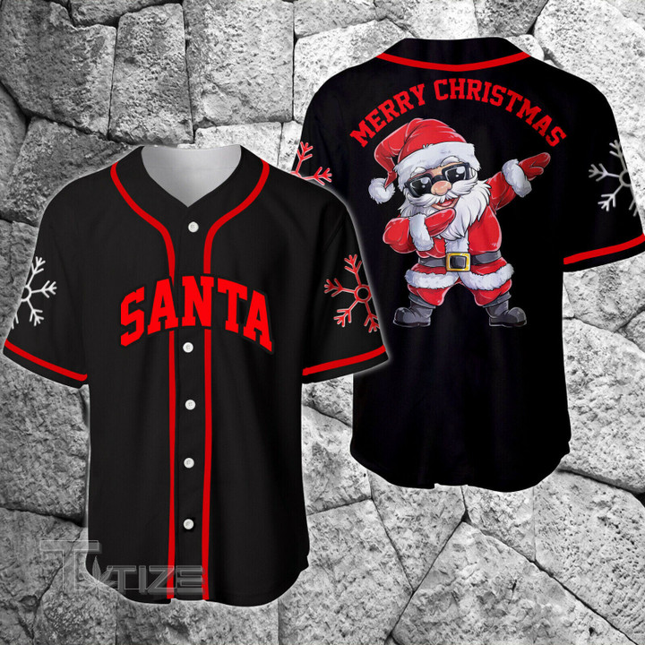 Santa Merry Christmas Baseball Jersey Shirt 3D Gift Christmas Personalize Baseball Shirt