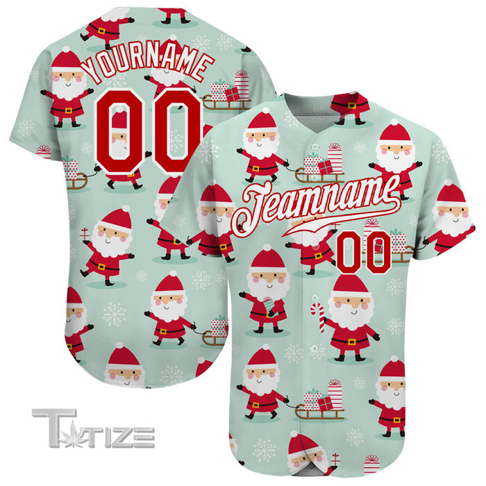 Christmas Baseball Jersey Custom Name Baseball Shirt