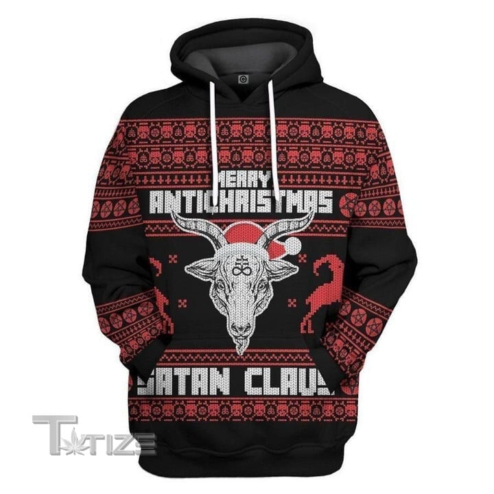 Merry Antichristmas Satan Claus Ugly Xmas 3D All Over Printed Shirt, Sweatshirt, Hoodie, Bomber Jacket Size S - 5XL