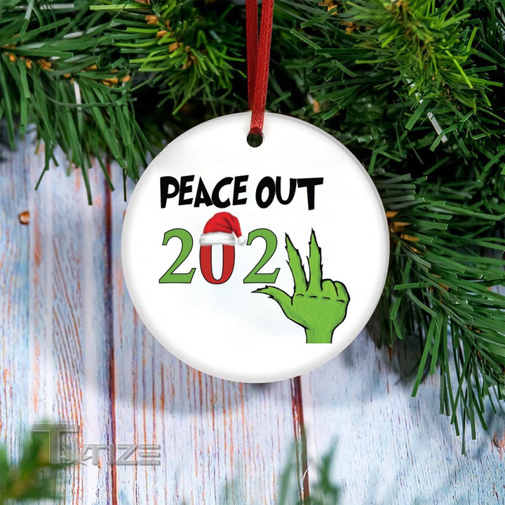 Funny 2022 Christmas Ornament Peace Out 2022 Gas Price Christmas Ceramic Ornament