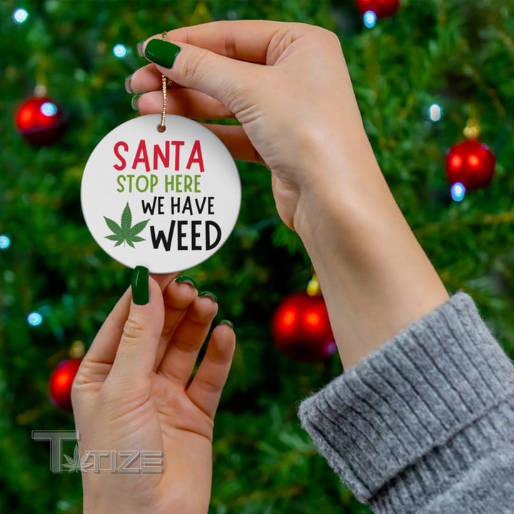 Weed Ornament Cannabis Ornament Marijuana Ornaments Weed Christmas Ceramic Ornament