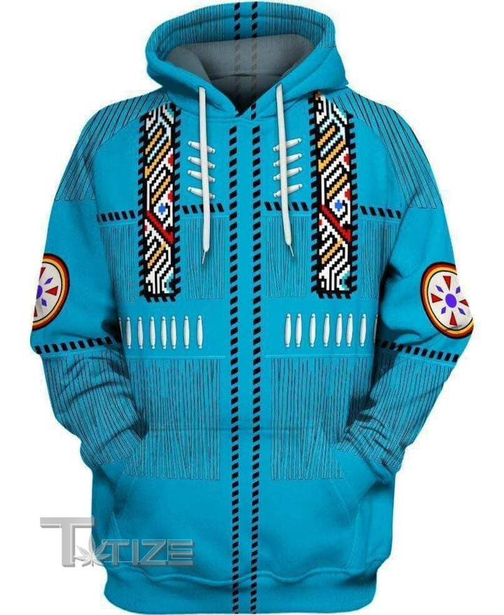 Blue Native American Native Pattern 3D All Over Printed Shirt, Sweatshirt, Hoodie, Bomber Jacket Size S - 5XL