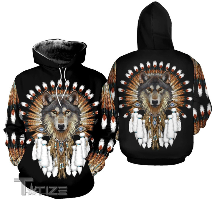 Native American Wolf 3D All Over Printed Shirt, Sweatshirt, Hoodie, Bomber Jacket Size S - 5XL