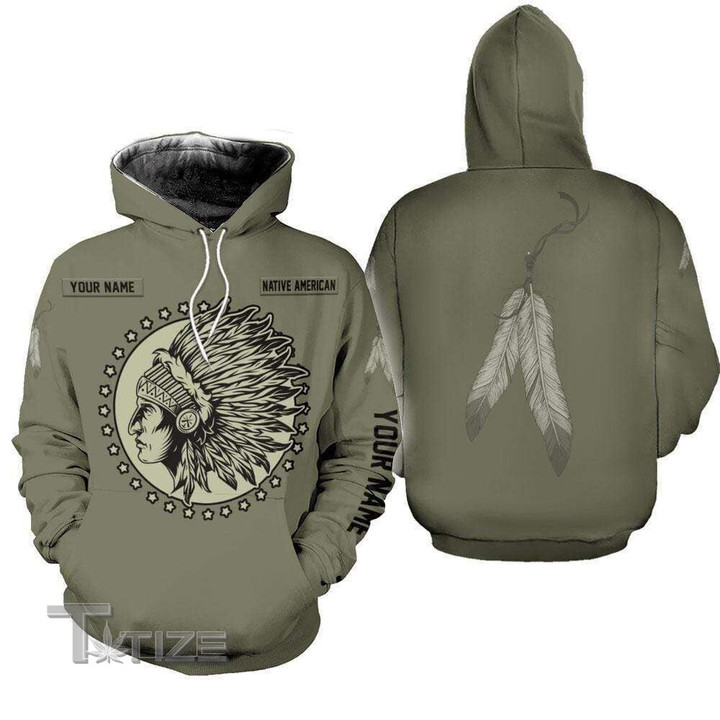 Native American Green Hoodie 3D custom name 3D All Over Printed Shirt, Sweatshirt, Hoodie, Bomber Jacket Size S - 5XL