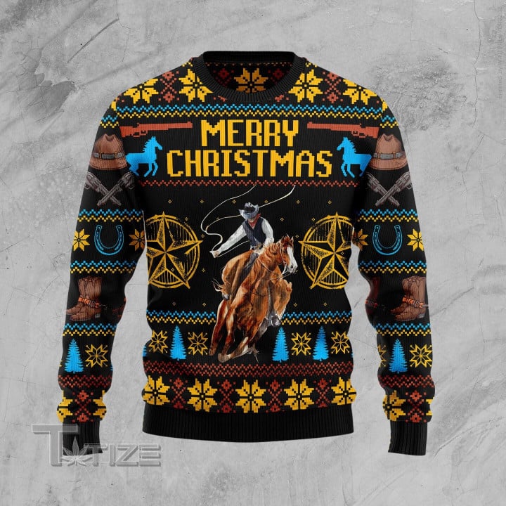 Cowboy Merry Christmas Ugly Christmas Sweater