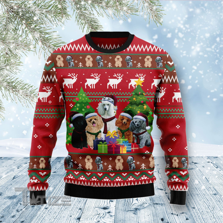 Poodle Family Snow Ugly Christmas Sweater