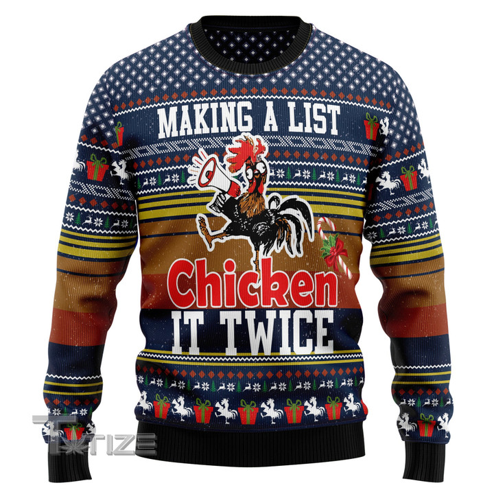 Chicken It Twice Ugly Christmas Sweater