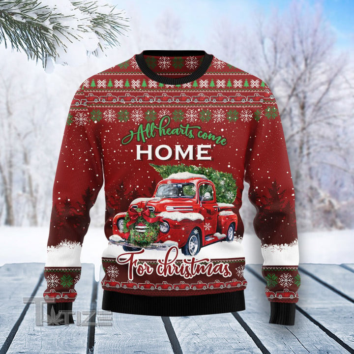 Red Truck Home Christmas Ugly Christmas Sweater