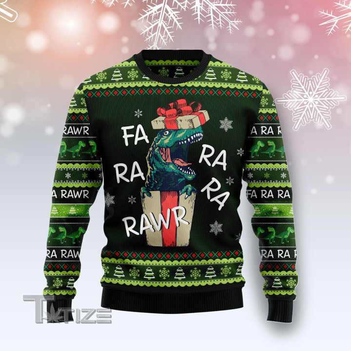 Dinosaur Gift Farararawr Ugly Christmas Sweater