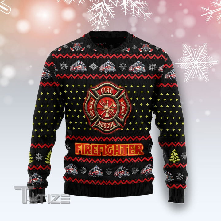 Firefighter Lover Ugly Christmas Sweater